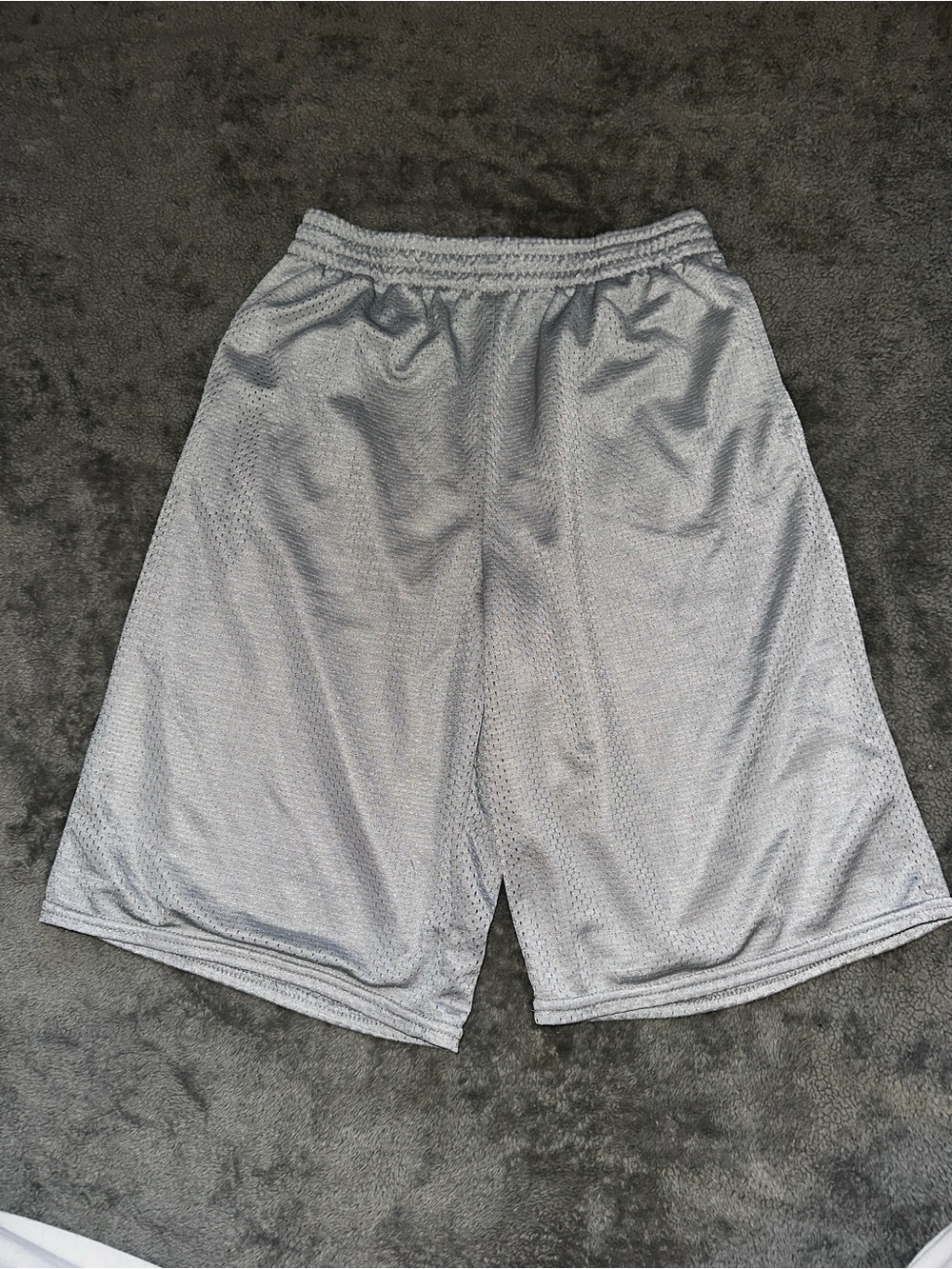 STARTER Light Gray Boys XL Athletic Mesh Shorts